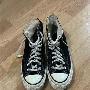 Converse Black High-Tops with White Accents